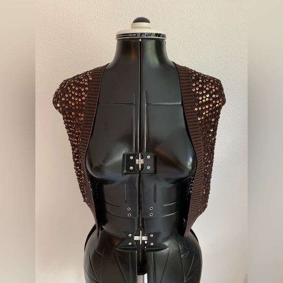 Little Brown Sparkle Shrug - Picture 2 of 16